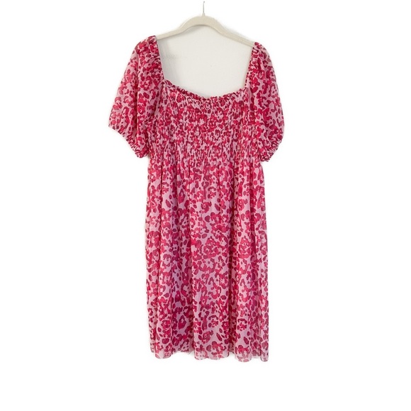 NEW Baum und Pferdgarten Joliet Smocked Stretch Mini Dress Pink Size XL - Picture 3 of 5